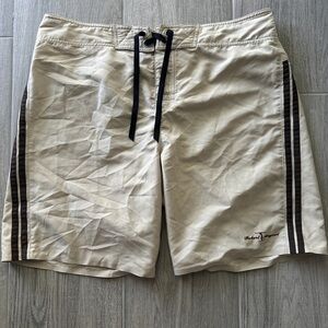 Men’s tan stripe board shorts size 38